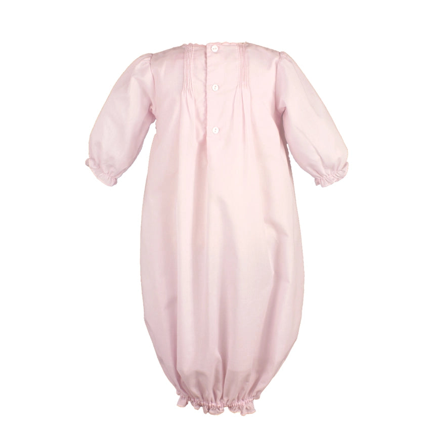 Newborn Petit Ami Light Pink Flower Embroidered Heirloom Gown & Bonnet