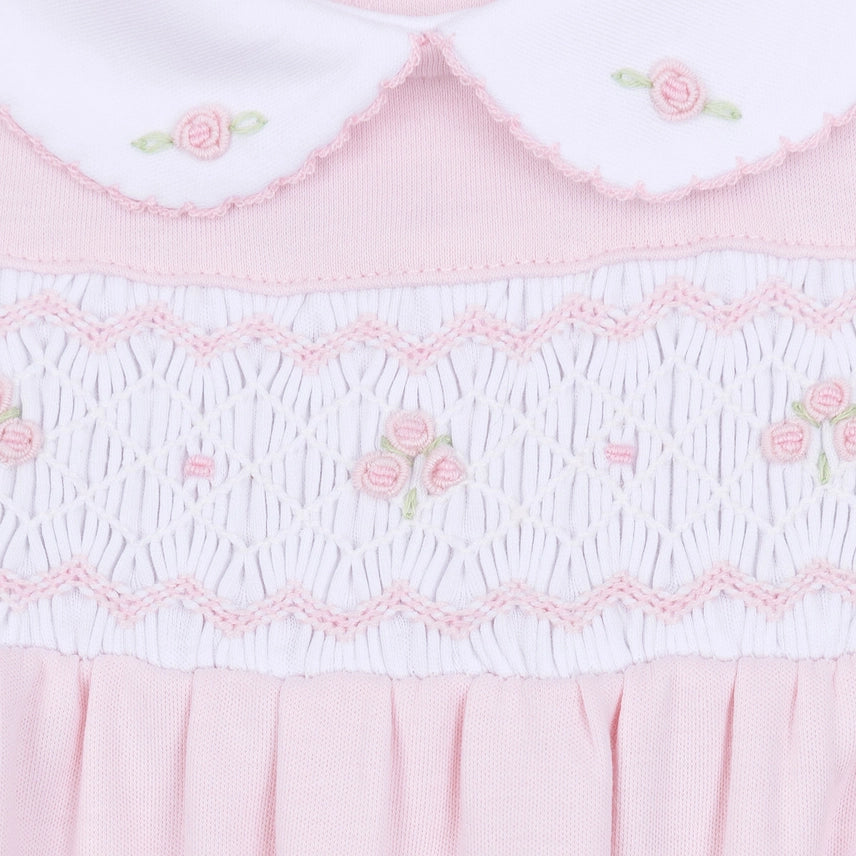 Lillian Smocked Footie - Pink