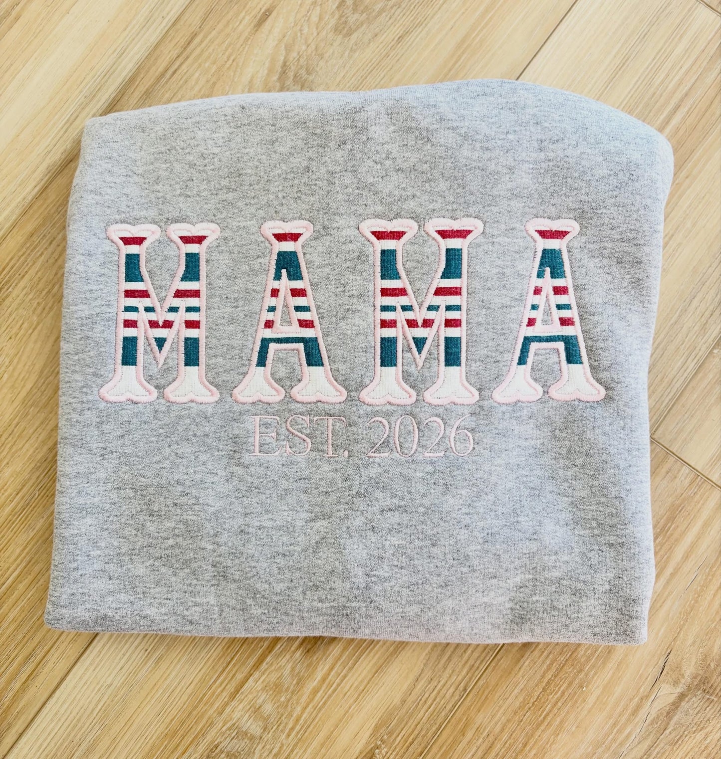 “Mama” Hospital Baby Blanket Sweatshirt- Gray