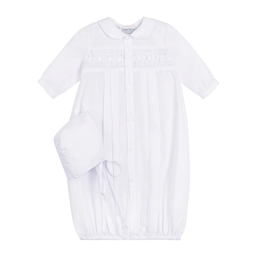 Feltman Brothers Neutral Take Me Home Gown with Bonnet