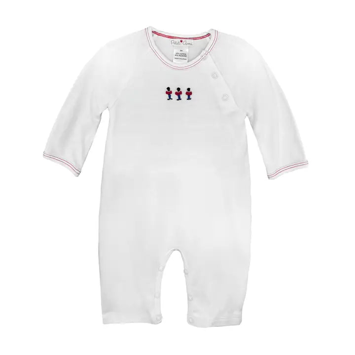 Petit Ami Holiday Embroidered Knit Romper