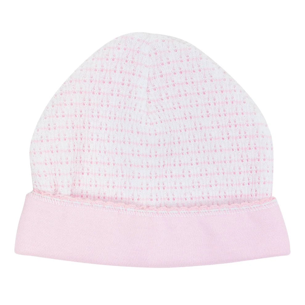 PatyKnit™ Pink Pinstripe Saylor Beanie with Pima Trim