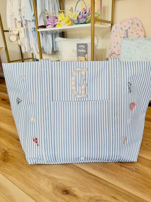 TRVL XL Chambray Pimlico Stripe Tote