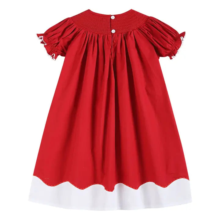 Red and White Santa Smockd Dress