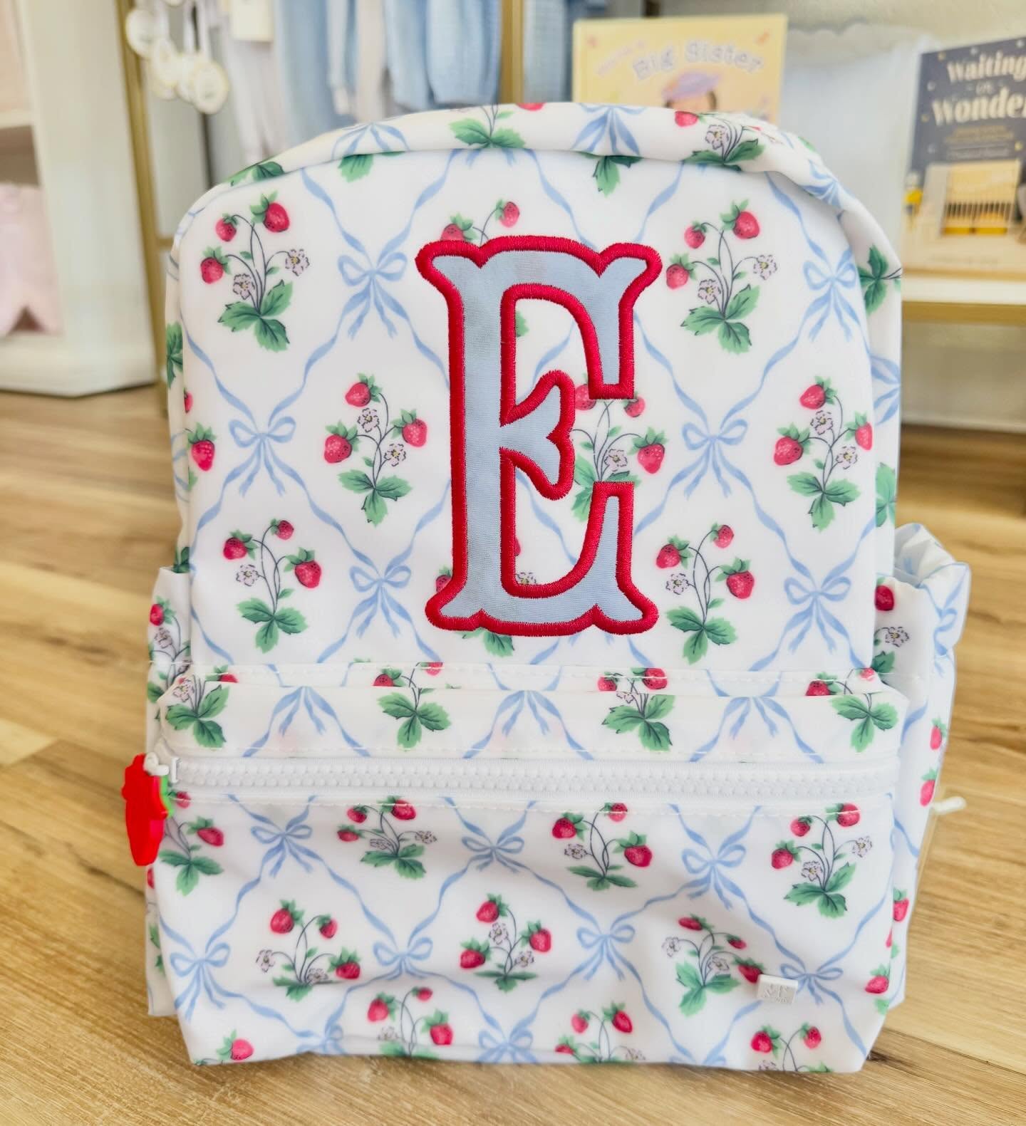 TRVL Berry Nice Mini Backpack with Single Initial Applique