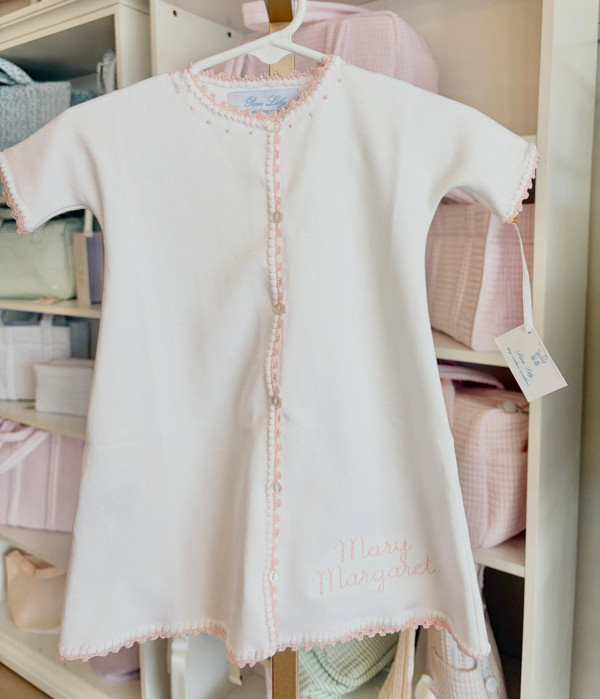 Pixie Lily Pink Jersey Day Gown- Beckham Font Name