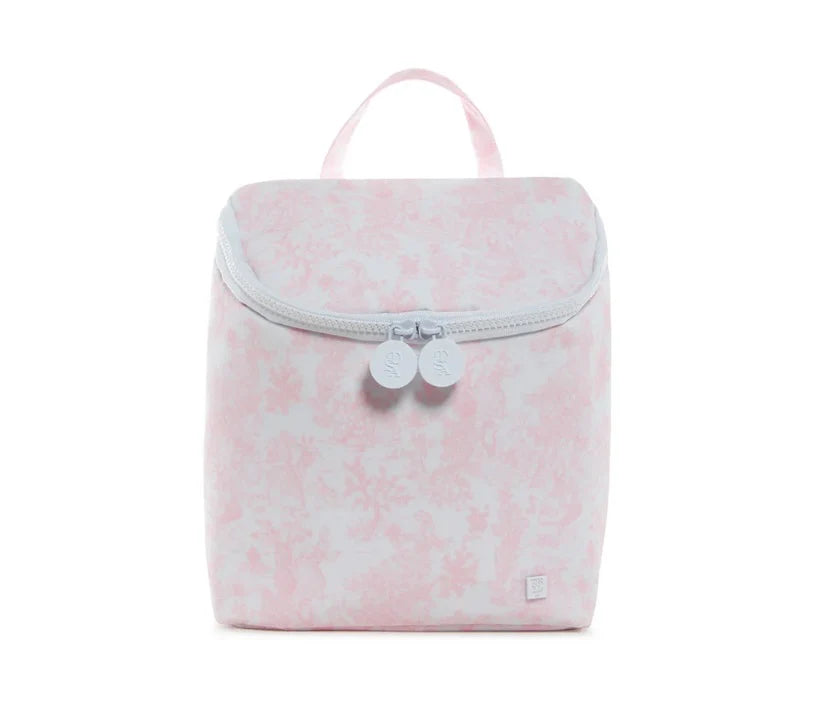 TRVL Bunny Toile Pink Take Away Insulated Lunch Bag