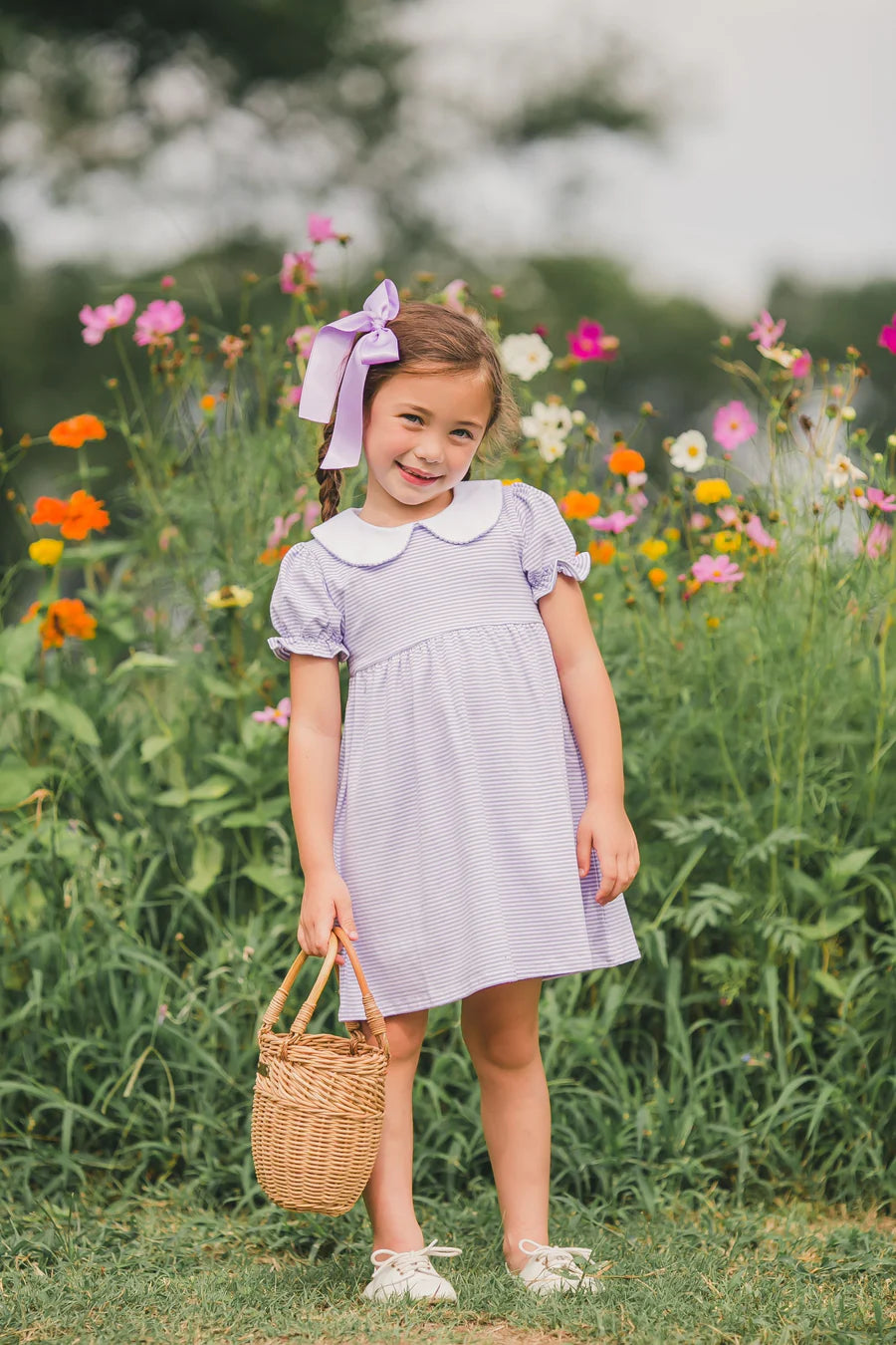 Lavender Stripe Charlotte Dress