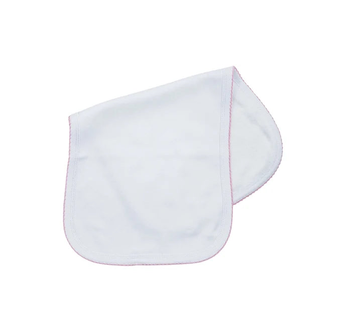 Southern Proper Pink Picot Trim Burp Cloth