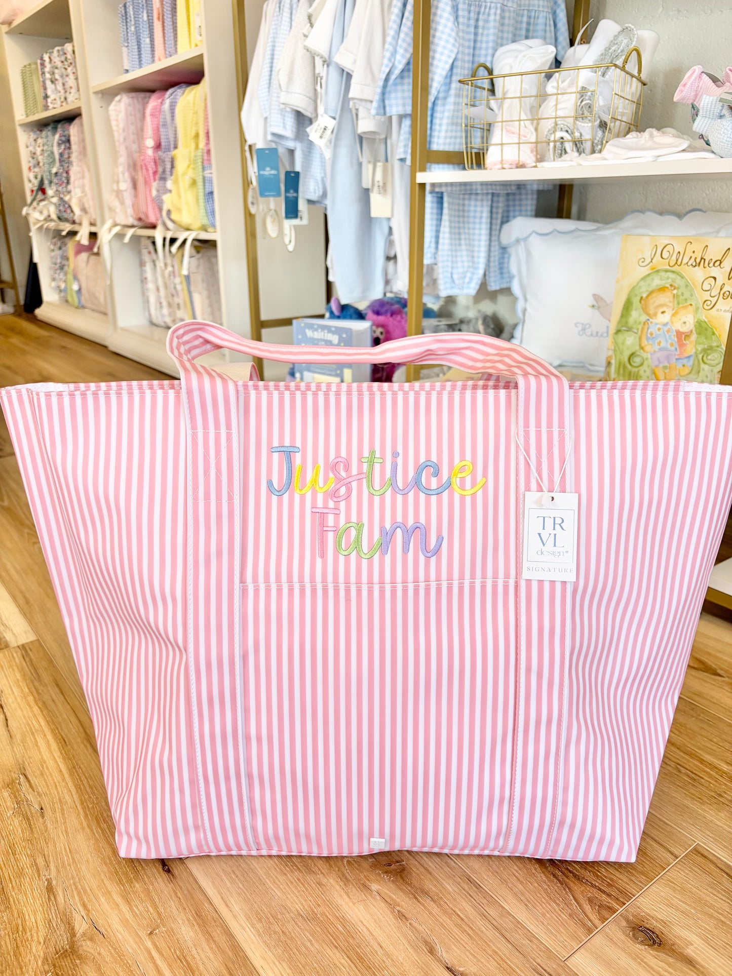 TRVL XL Dusty Rose Tote-Multi Color Fam Name