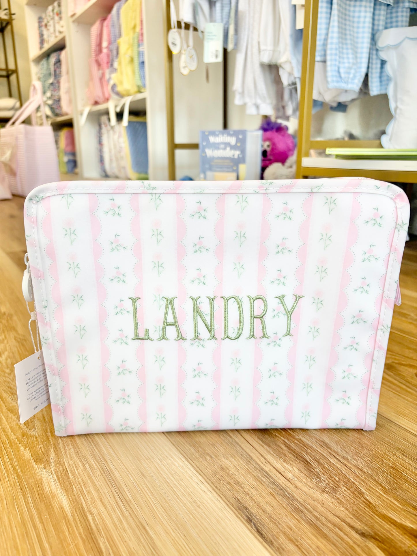 TRVL Pink Ribbon Floral Large Roadie- Fishtail Font