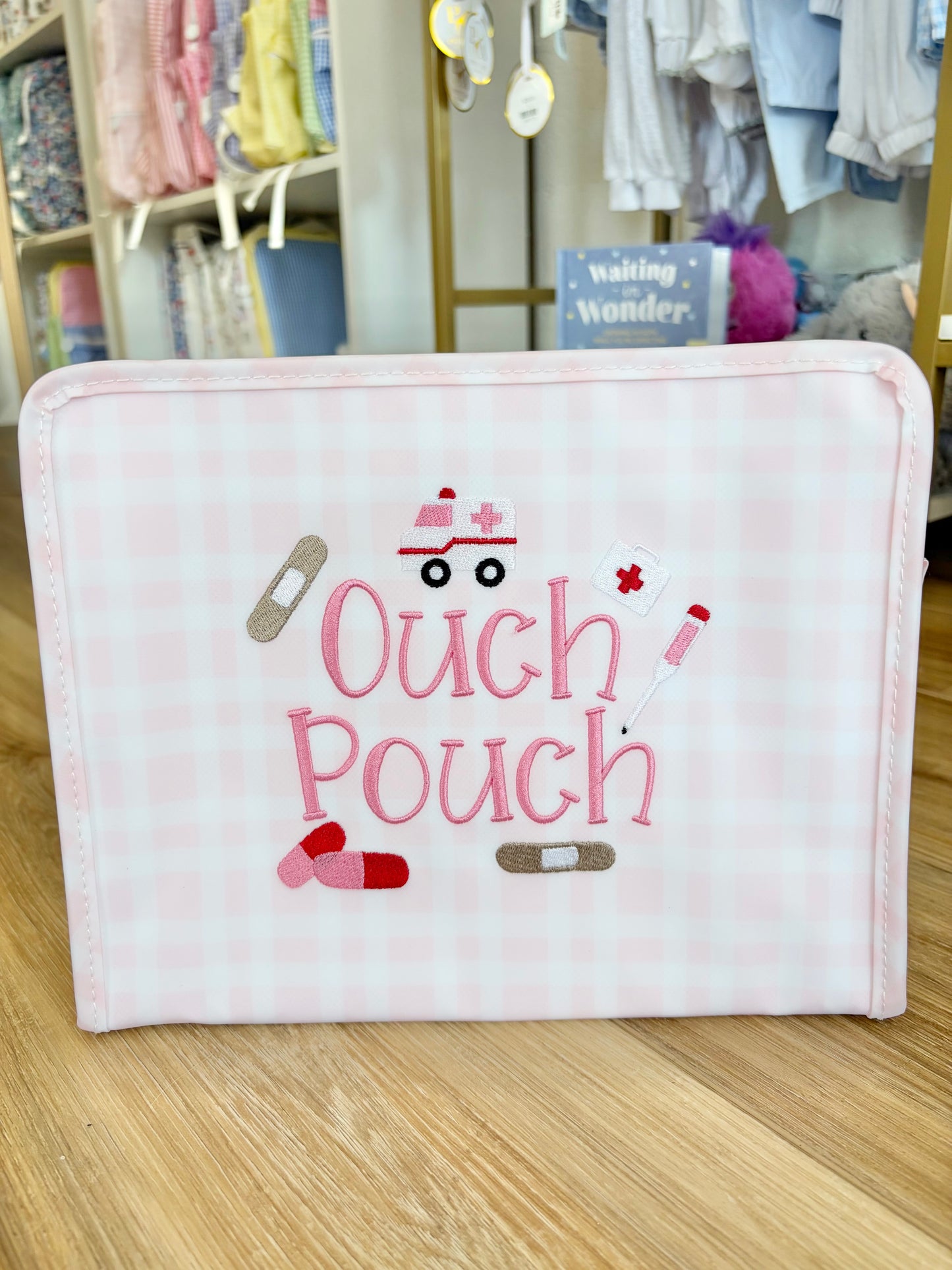 TRVL Pink Plaid Large Roadie- Ouch Pouch