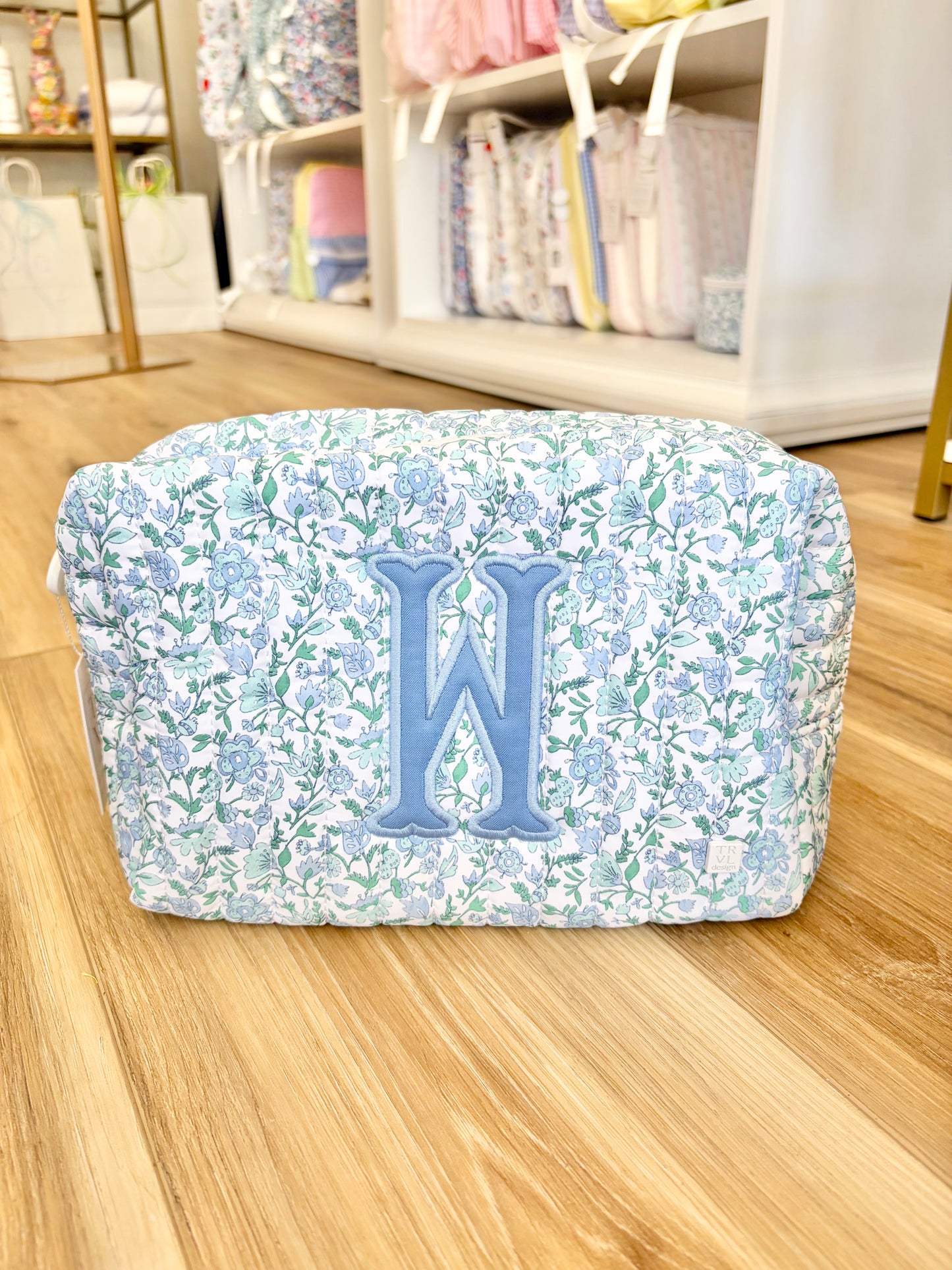 TRVL Hamptons Floral Everyday Quilted bag- Single Initial Applique