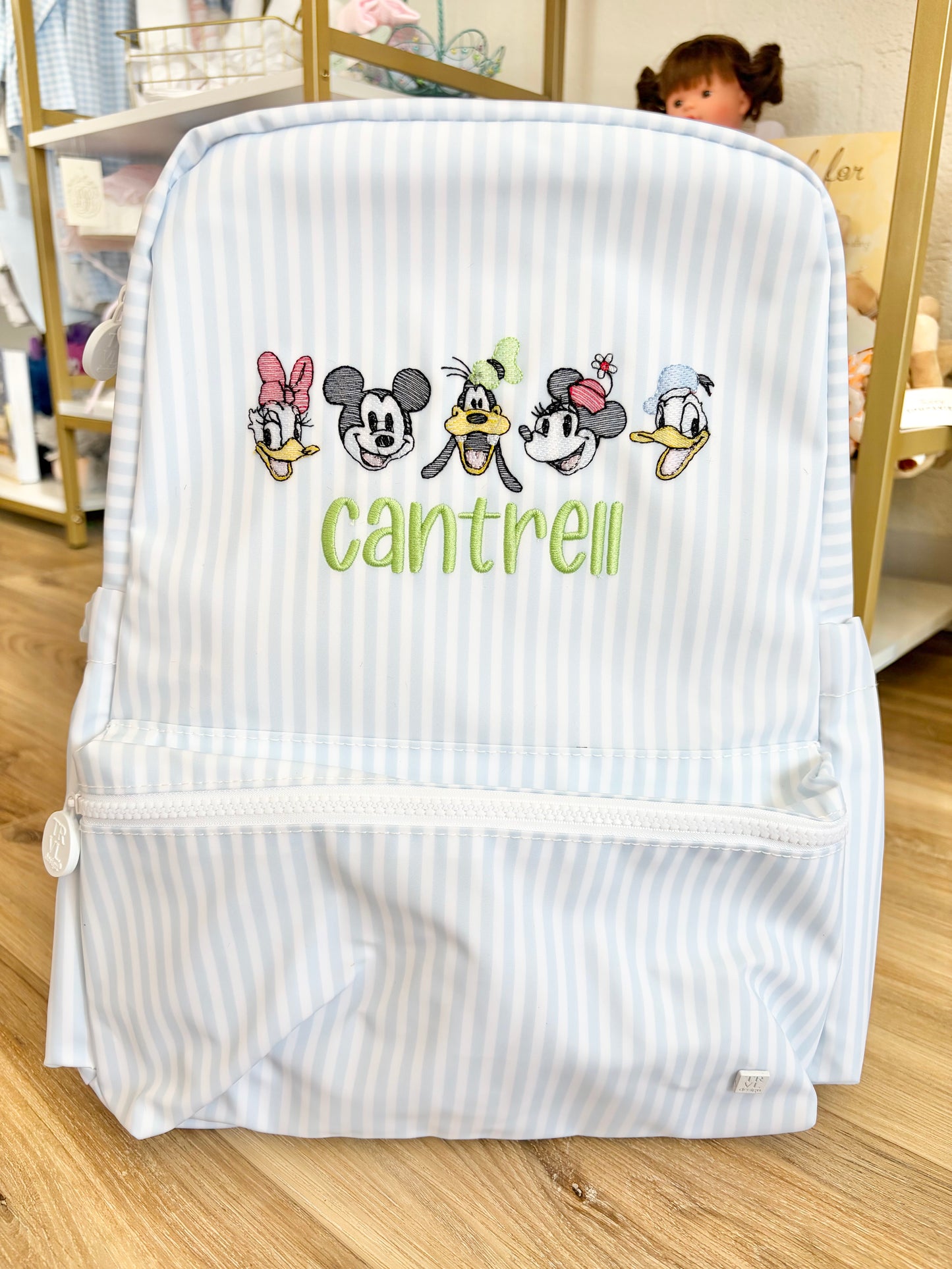 TRVL Blue Stripe Pimlico Backpack- Magical Characters