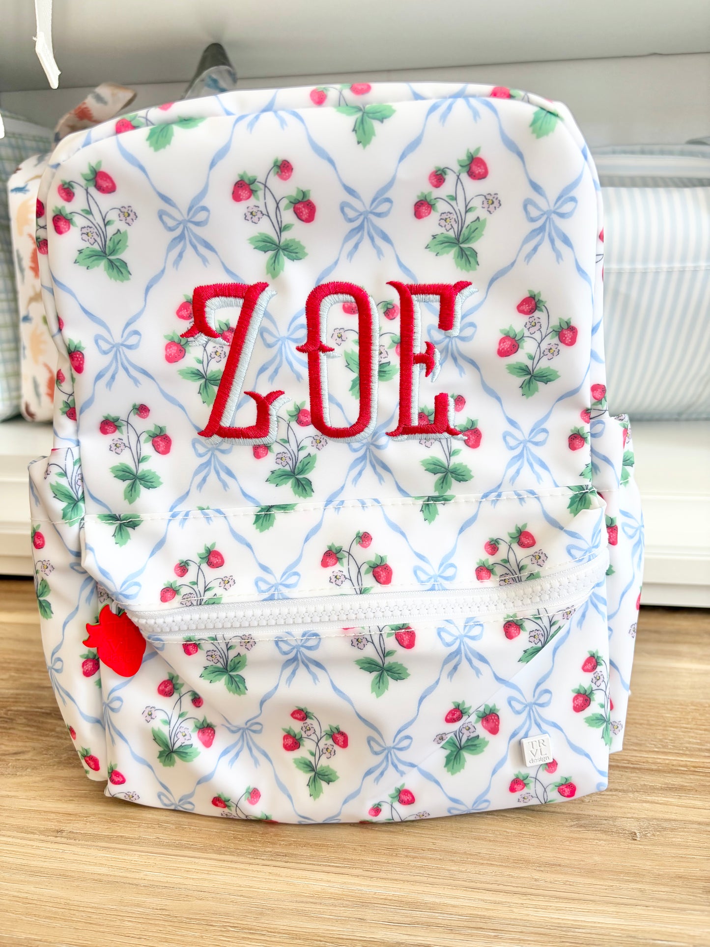 TRVL Berry Nice Mini Backpacker with Fish Shadow Font