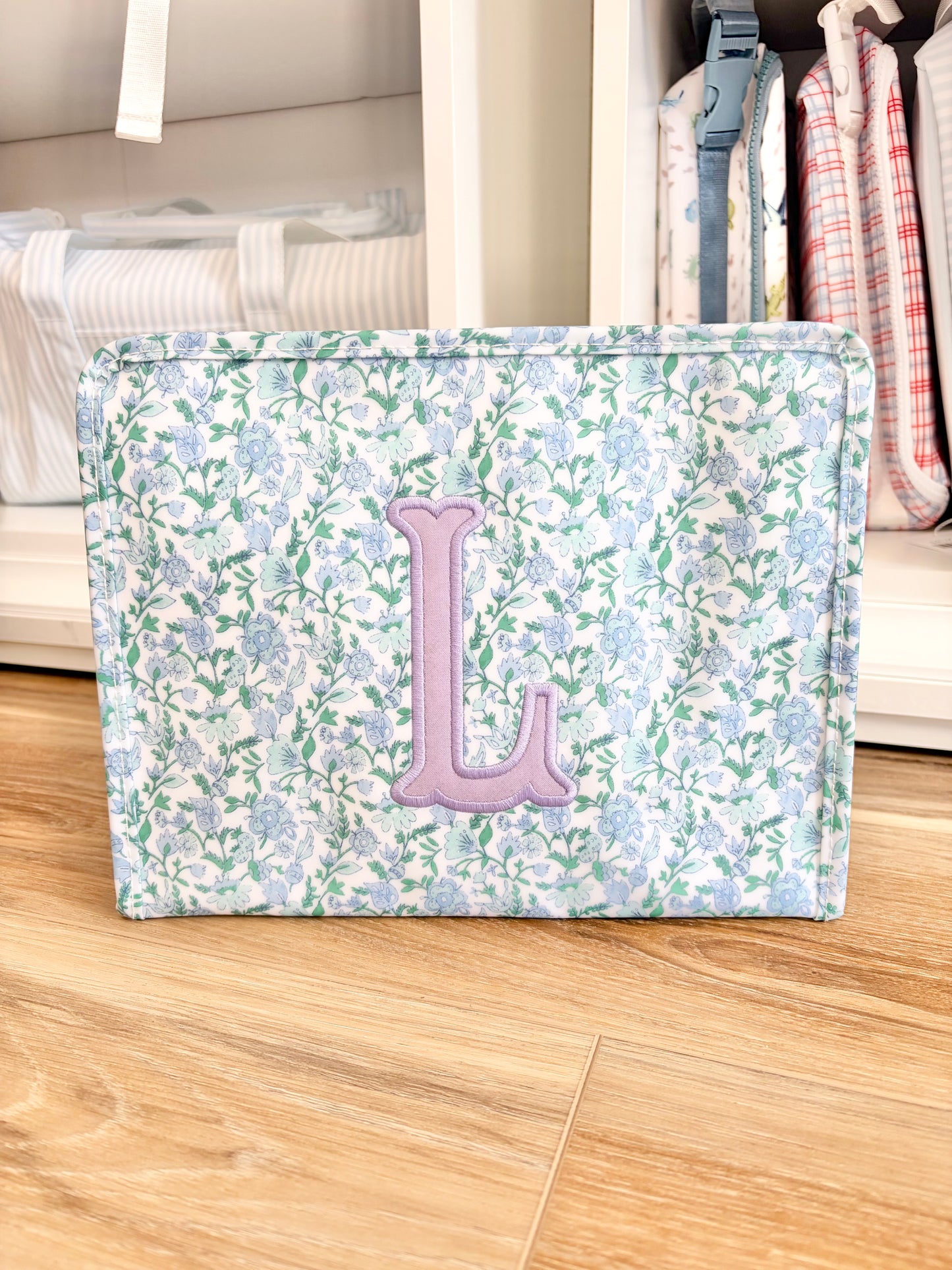 TRVL Hampton Floral Large Roadie with Single Initital