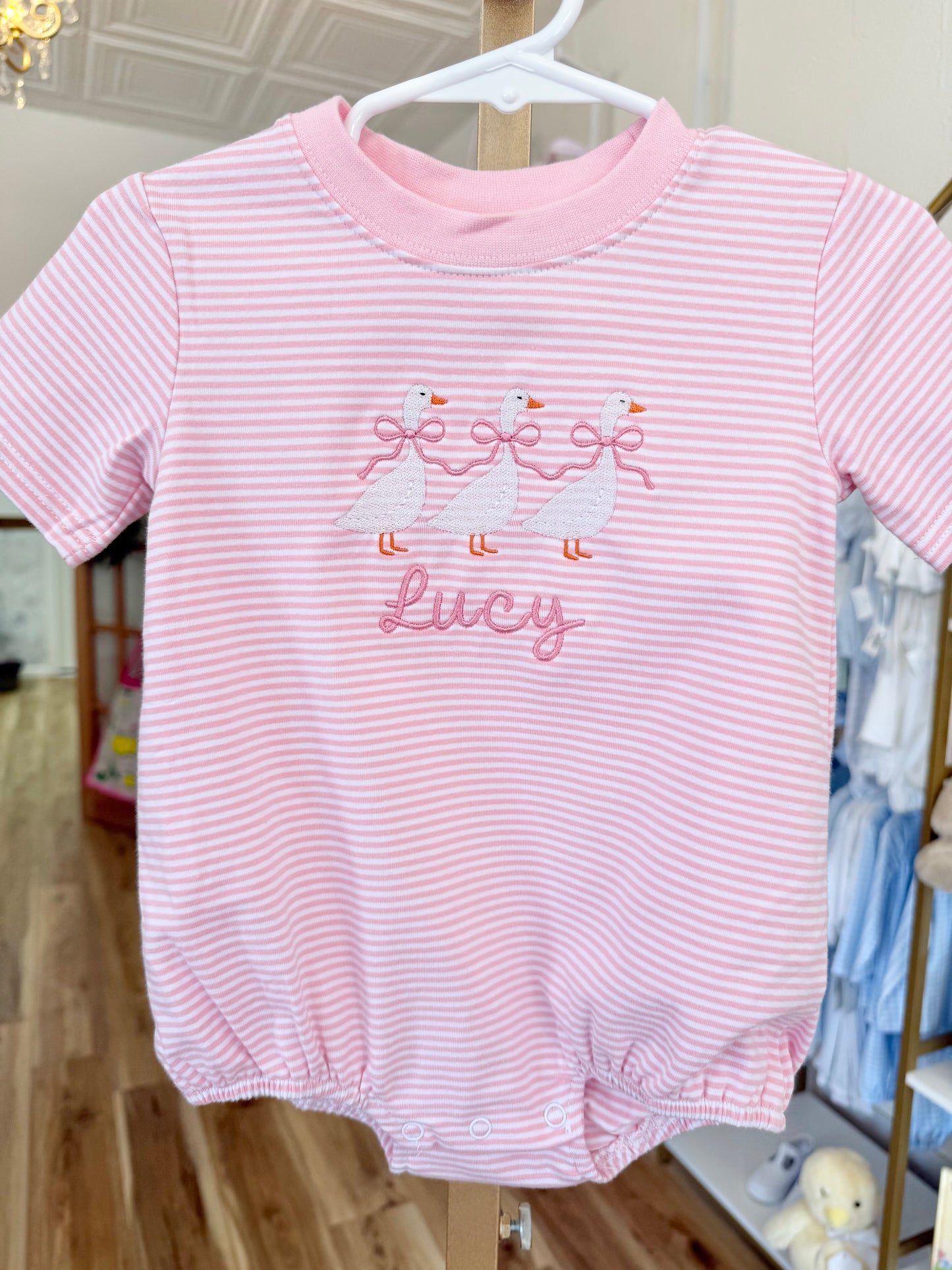 Pink Stripe Bubble with Goosey Trio