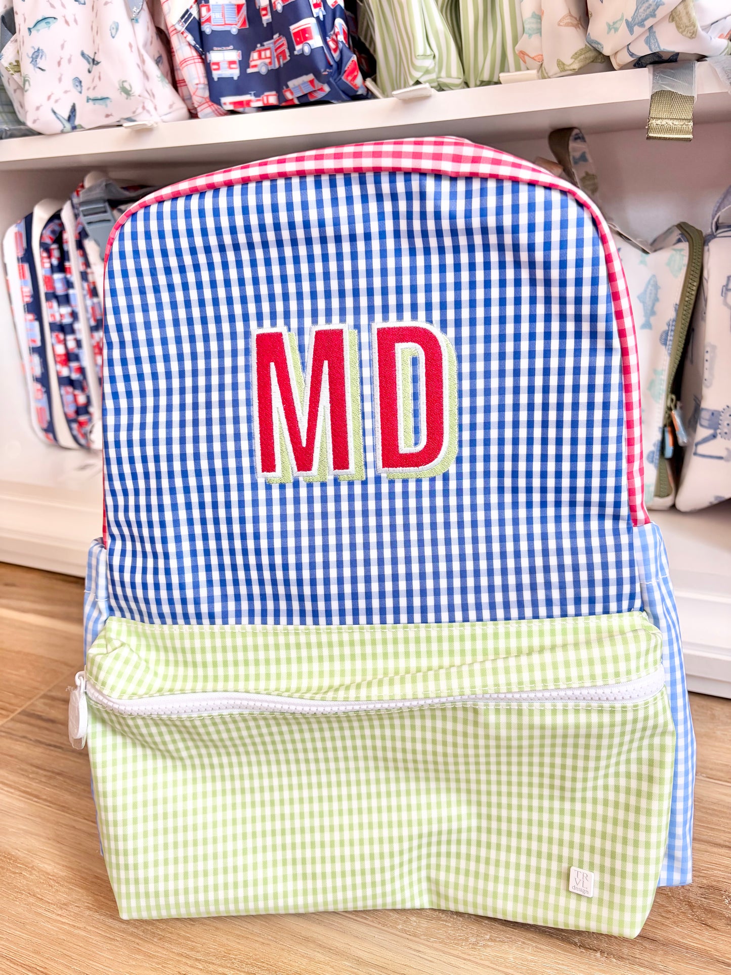 TRVL Blue Patch Backpacker - ABC Multicolor Font