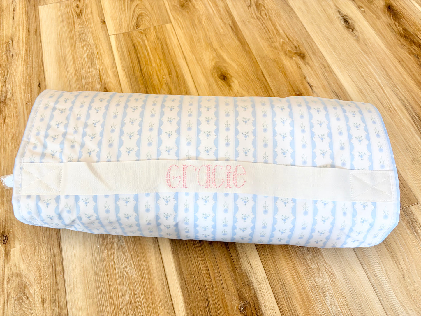TRVL Blue Ribbon Floral Nap Mat with Single Name