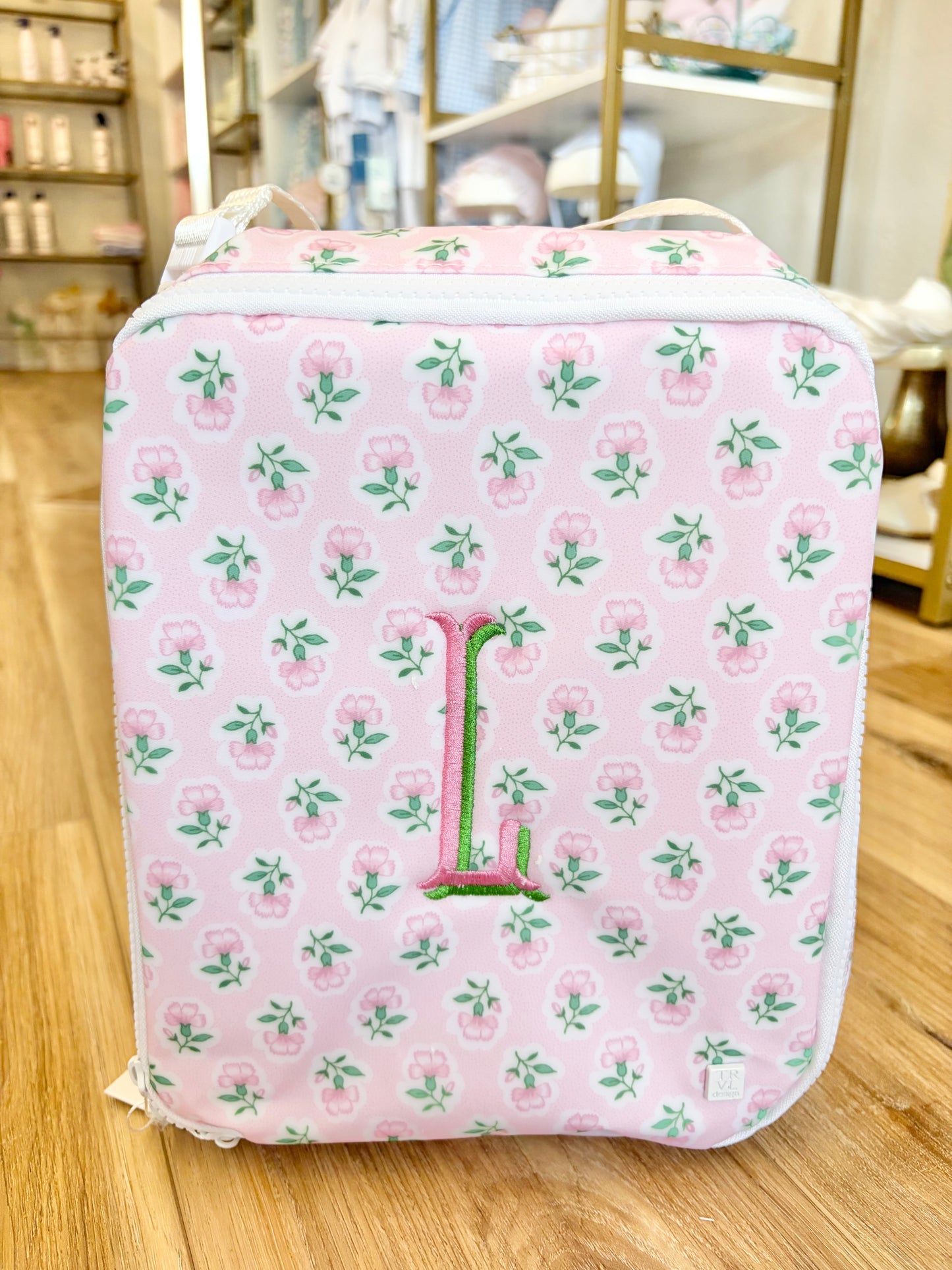 TRVL Pink Petite Fleur Insulated Lunch Box with Fishtail Shadow