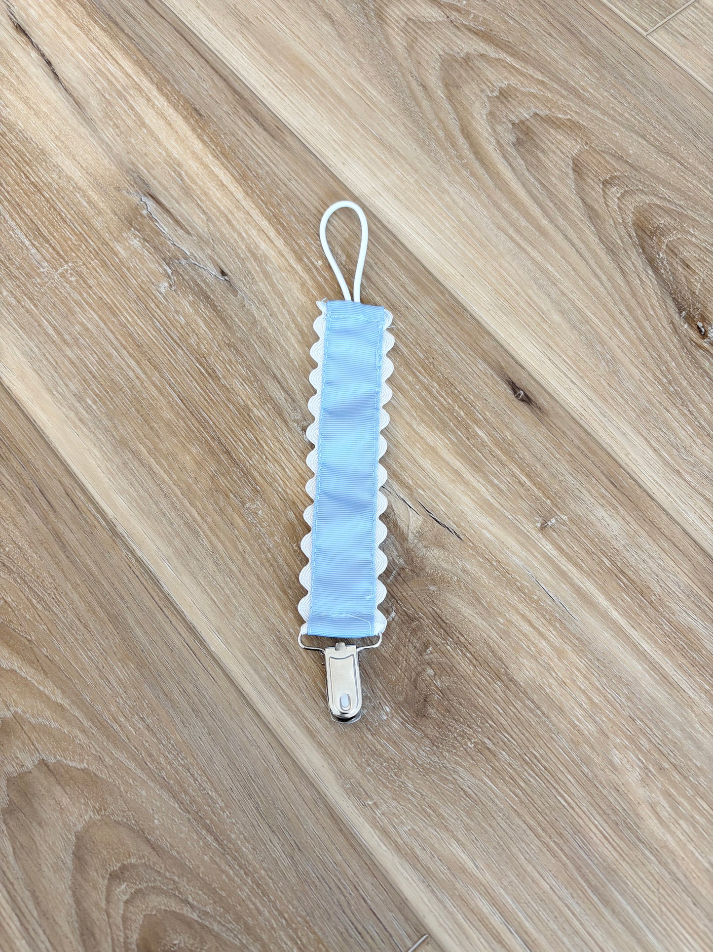 Blue Grosgrain Solid Paci Clip