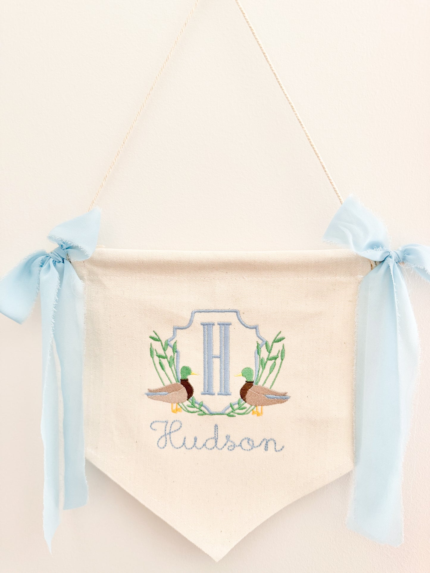 Embroidered Boy Duck Banner