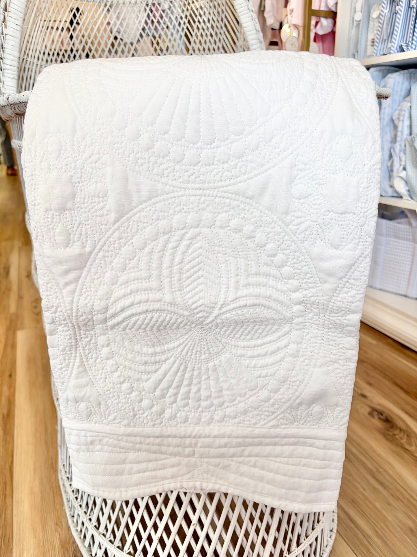 White with White Trim Baby Quilt