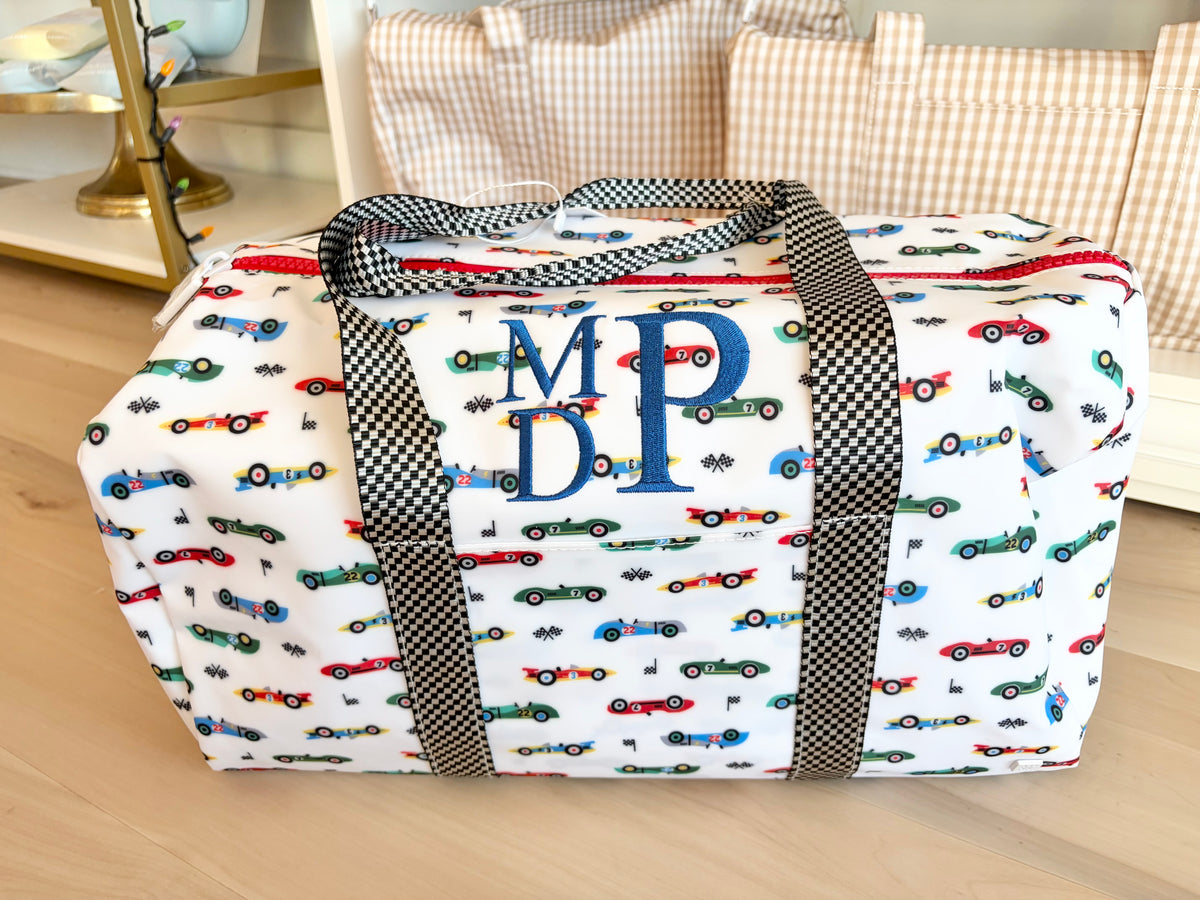 TRVL Vroom Vroom Weekender Duffel Bag - 3 Stacked Initials