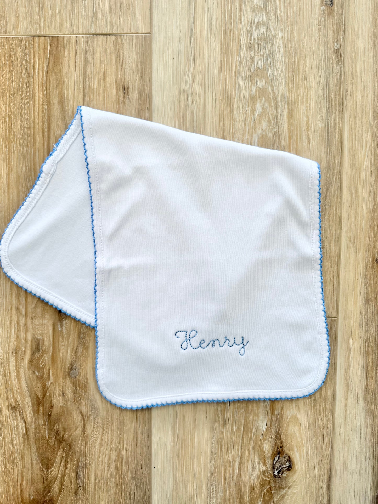 Blue Trim Burp Cloth