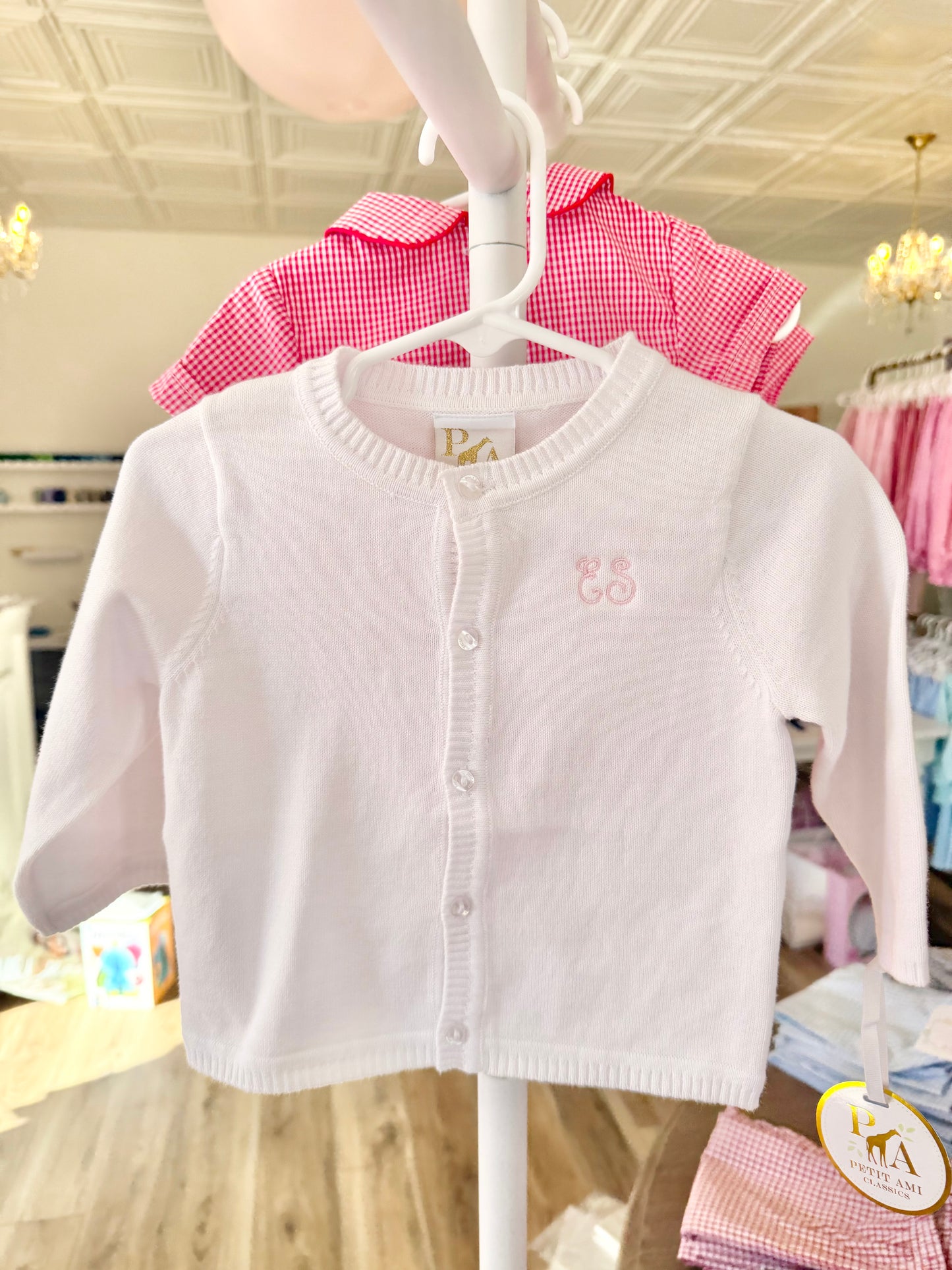 Petit Ami White Cardigan Sweater