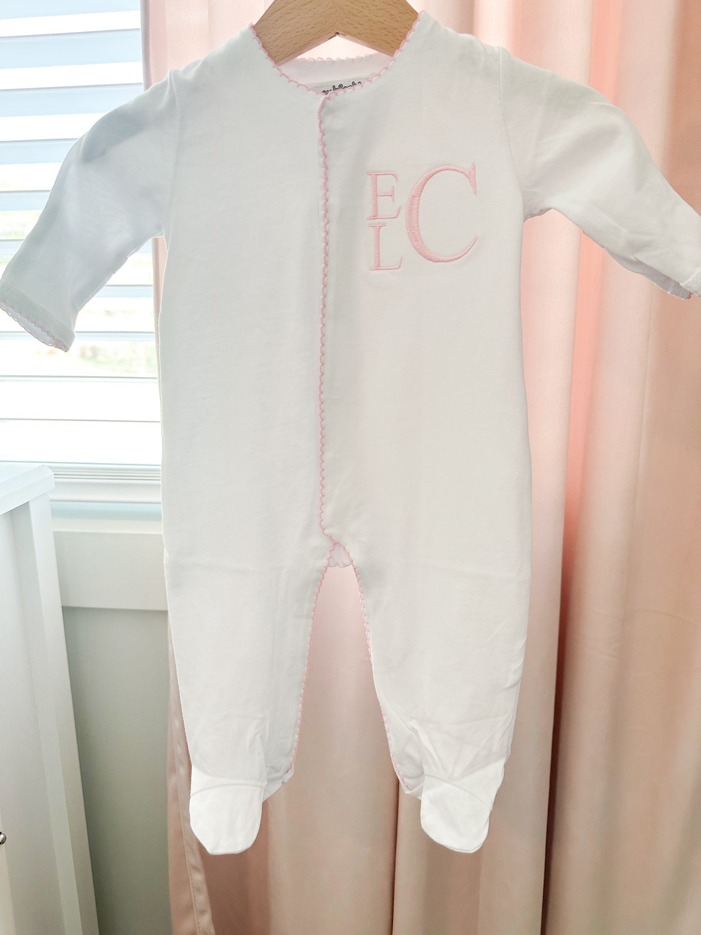 Pink Trim Footie