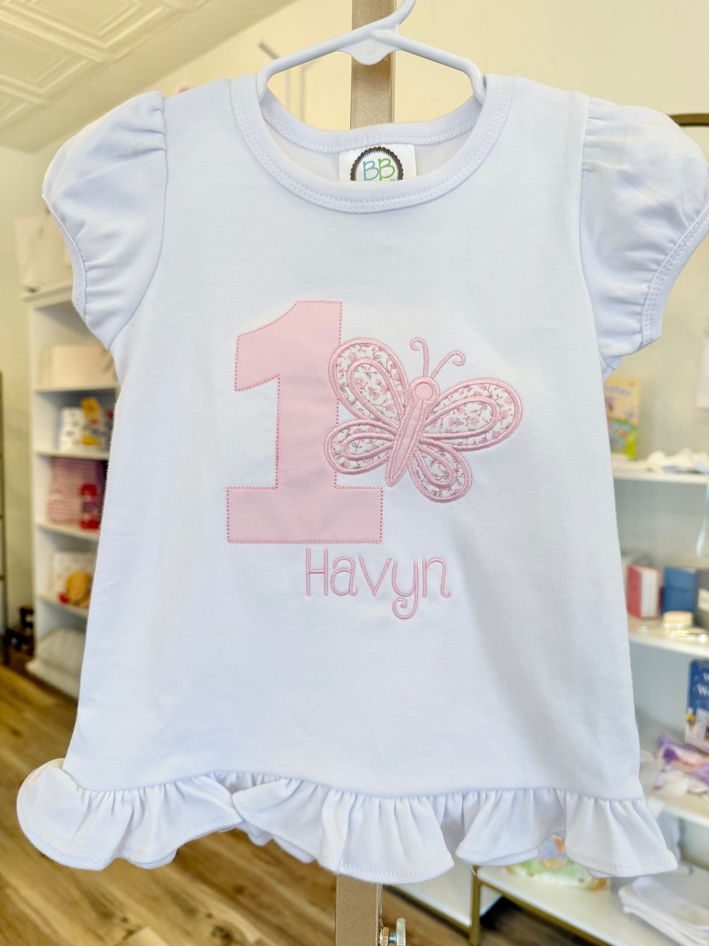 Butterfly Applique Birthday Tee
