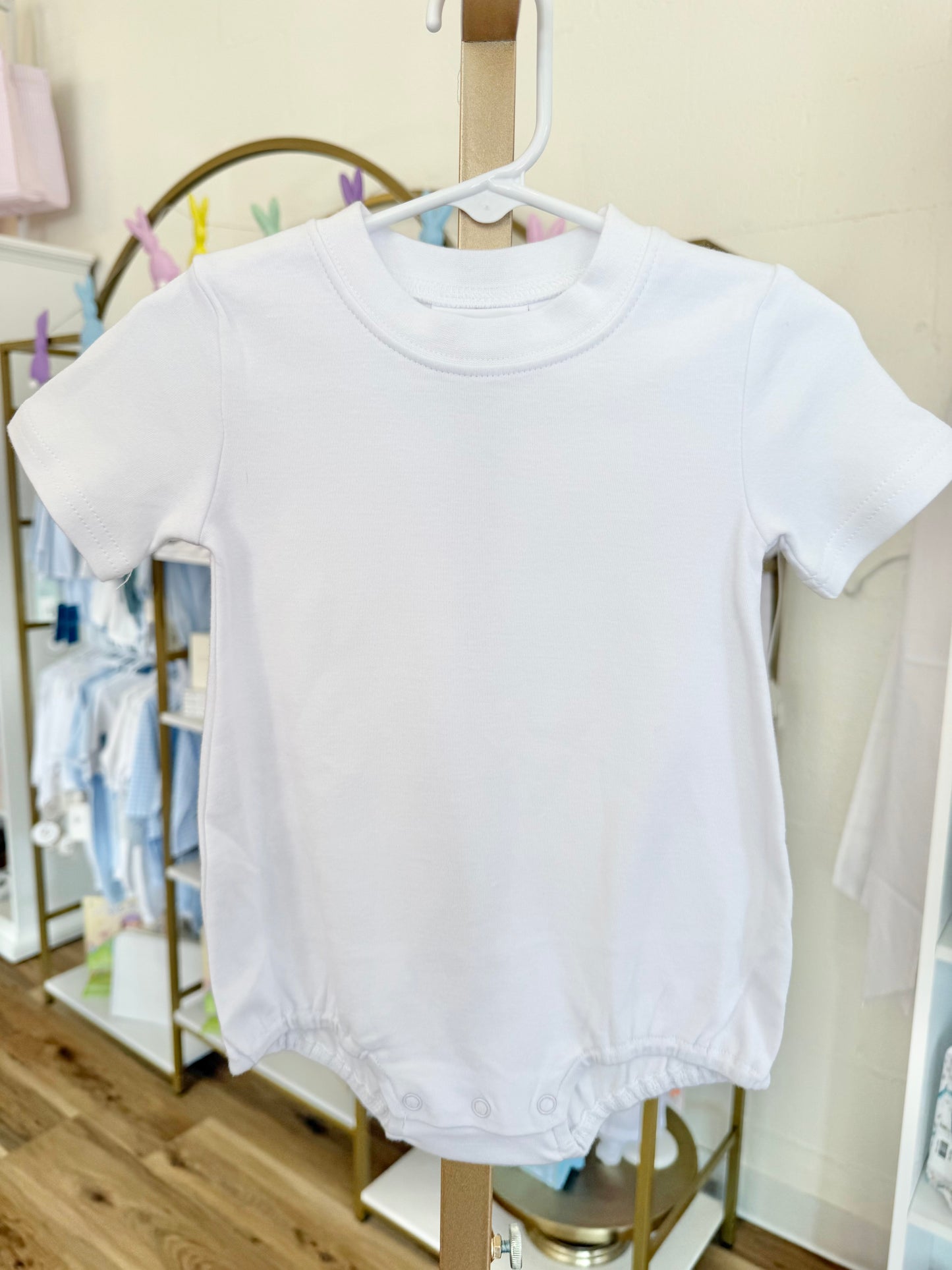 Solid White Short Sleeve T-Shirt Bubble