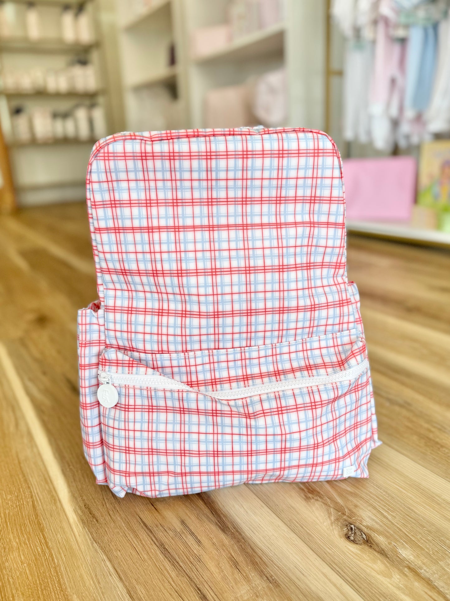 TRVL Red Classic Plaid Backpacker