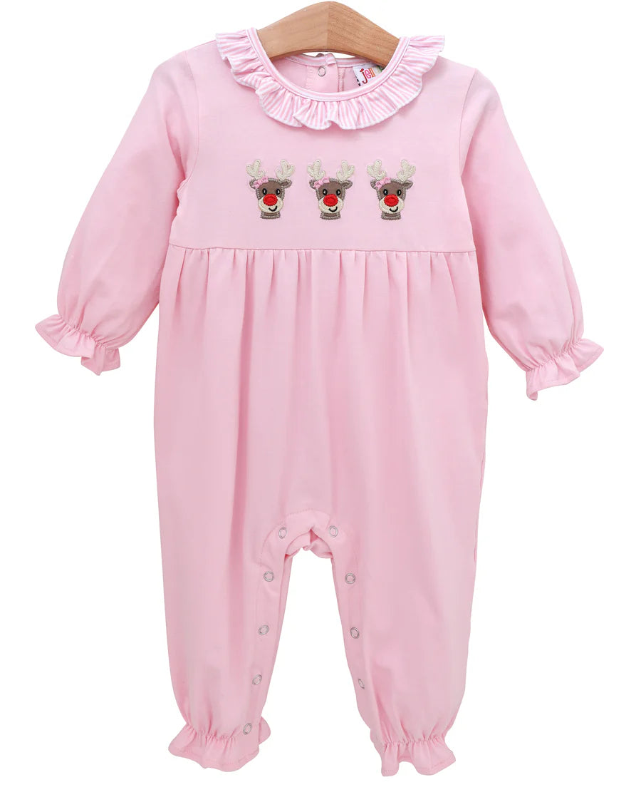Jellybean Run Run Rudolph Ruffle Romper