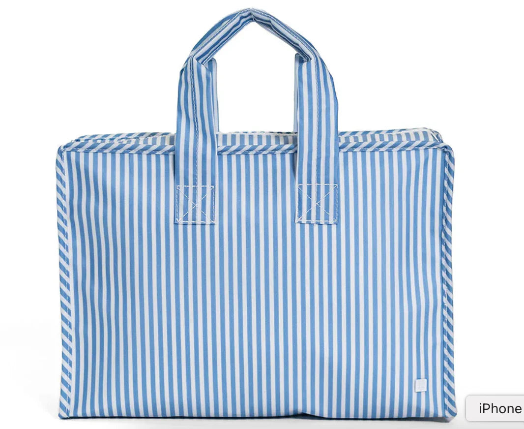 TRVL Pimlico Stripe Chambray Overnite Tote