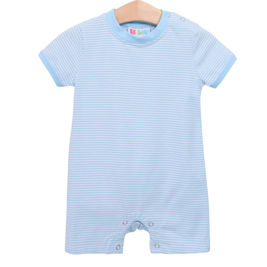 Jellybean Light Blue Stripe James Romper