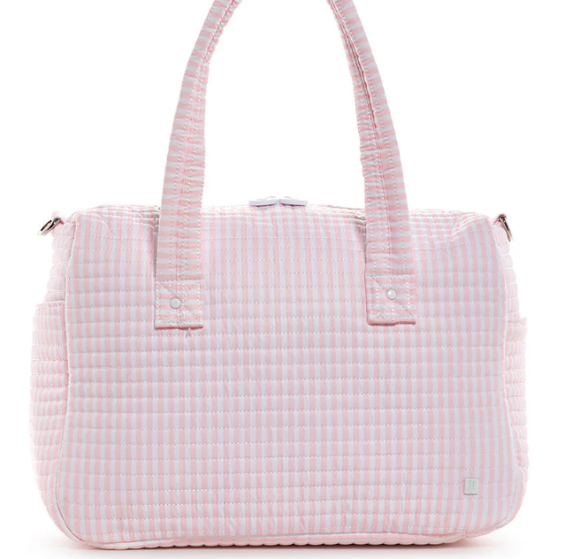 TRVL Pink Pimlico Stripe Quilted Stroller Bag