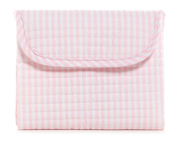 TRVL Pink Pimlico Stripe Quilted Changing Pad