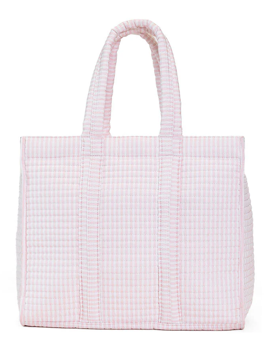 TRVL Pink Pimlico Stripe Quilted Tote