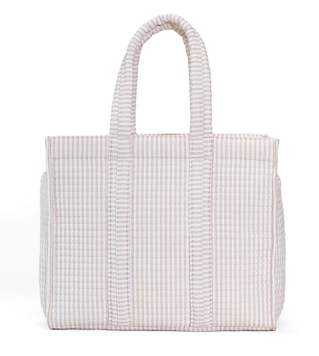 TRVL Sand Pimlico Stripe Quilted Tote