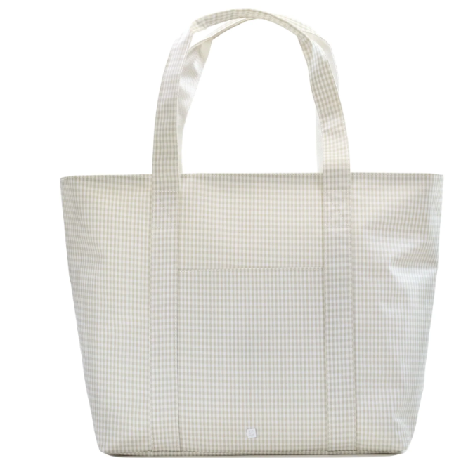 TRVL XL Gingham Pearl Grey Tote