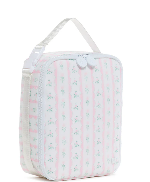 TRVL Pink Ribbon Floral Insulated Lunch Box