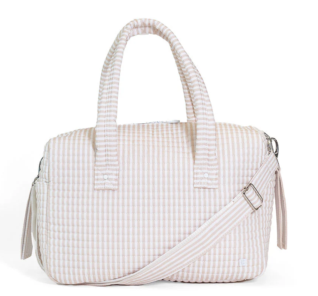 TRVL Sand Pimlico Stripe Quilted Stroller Bag
