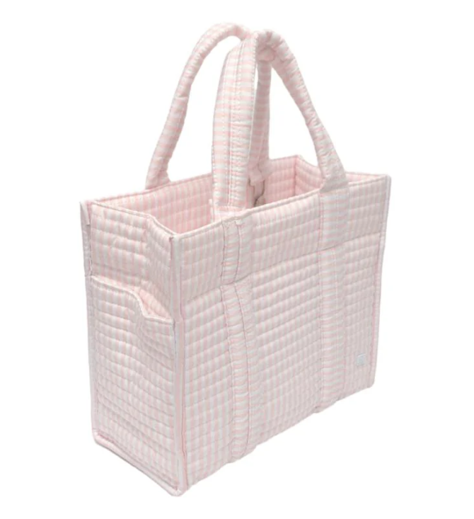 TRVL Pink Pimlico Stripe Quilted Mini Go Go Tote