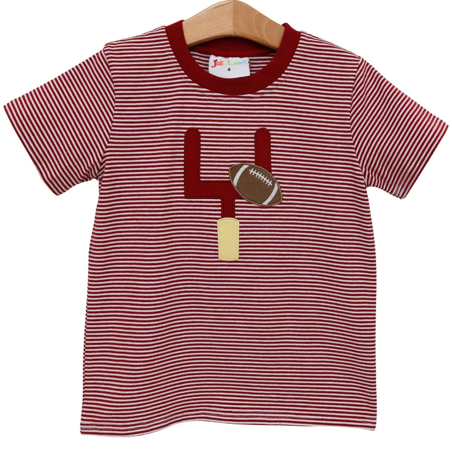 Down, Set, Hut Shirt- Crimson Stripe