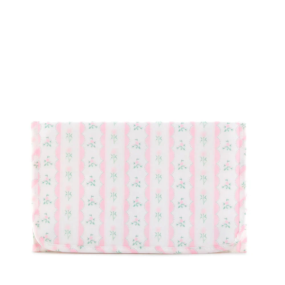 TRVL Pink Ribbon Floral Changing Mat
