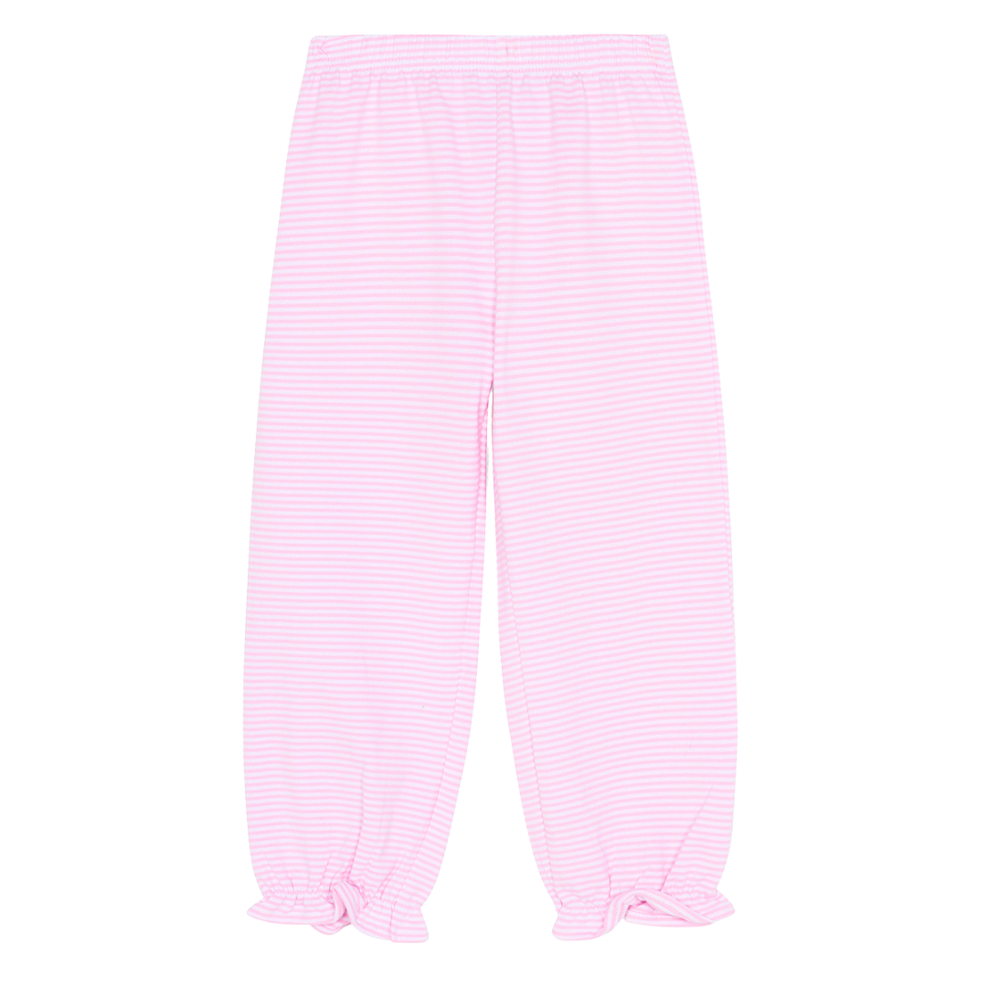 Pink Stripe Ruffle Bubble Pants