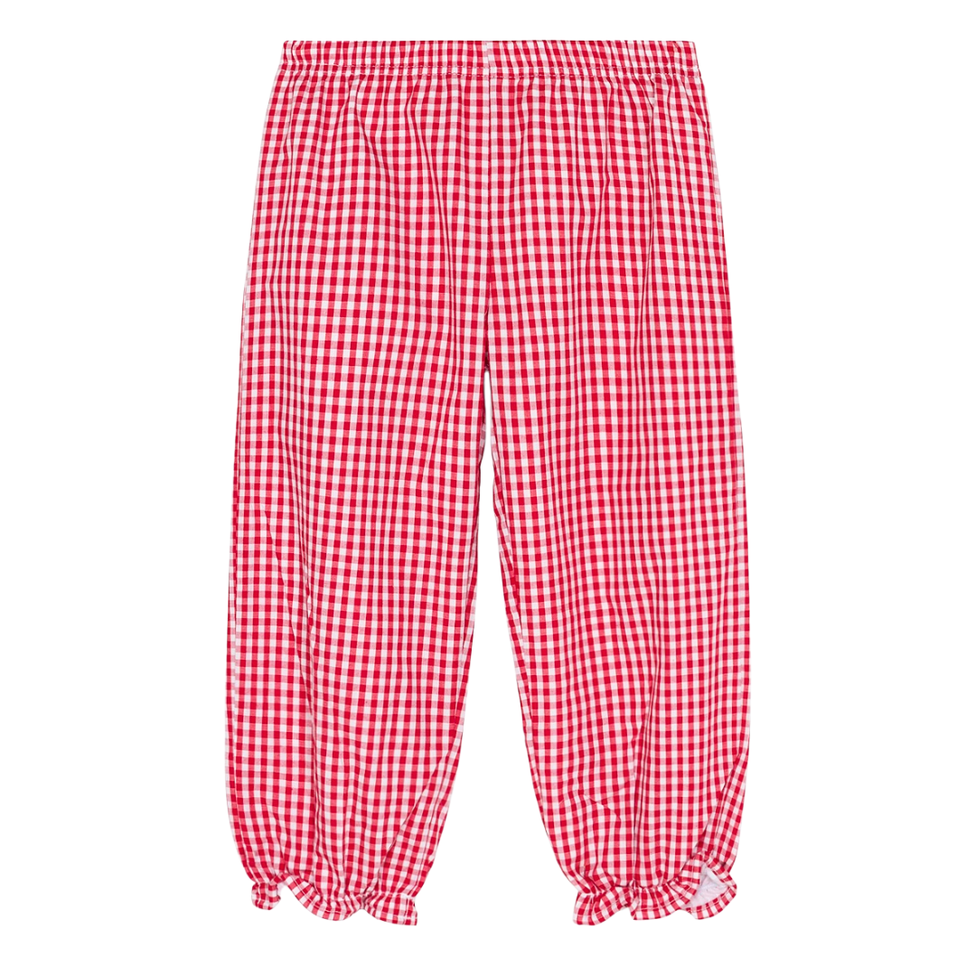 Red Gingham Ruffle Bubble Pants