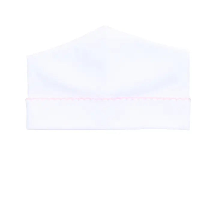 Magnolia Baby Essentials White Hat with Pink Trim